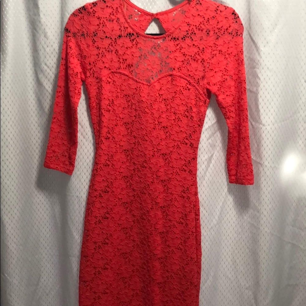 Red lace dress